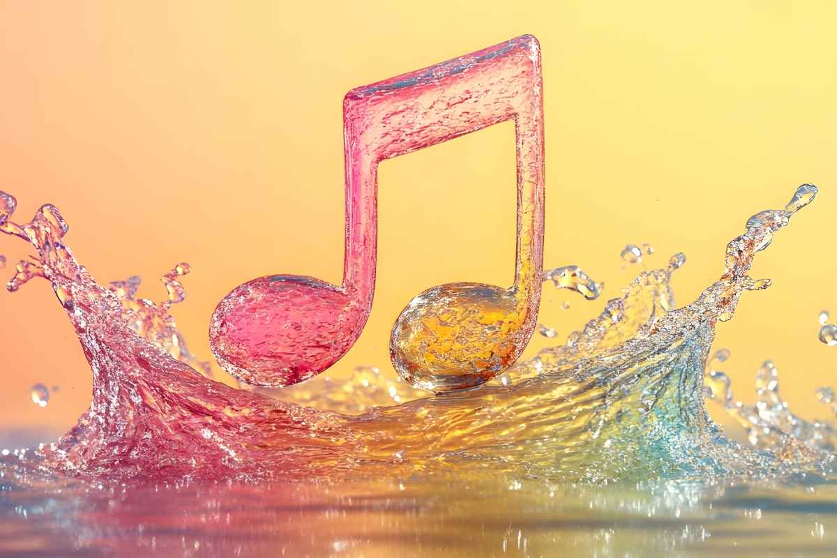 Nota musicale che galleggia