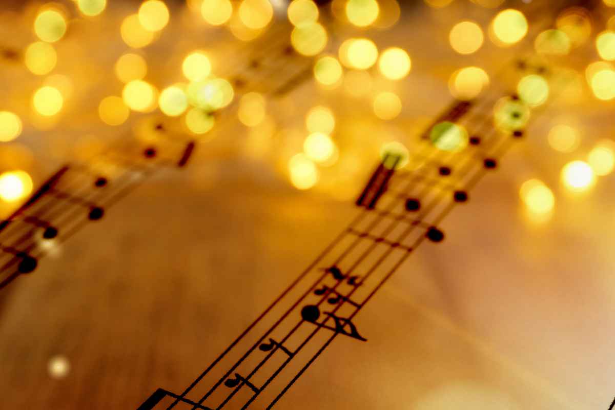 Pentagramma musicale con delle luci led